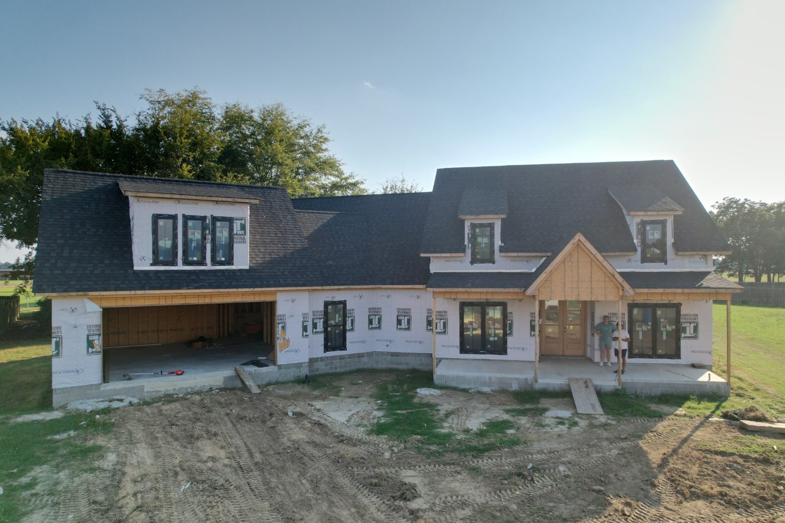Sicily Circle home during construction before brick and siding were installed
