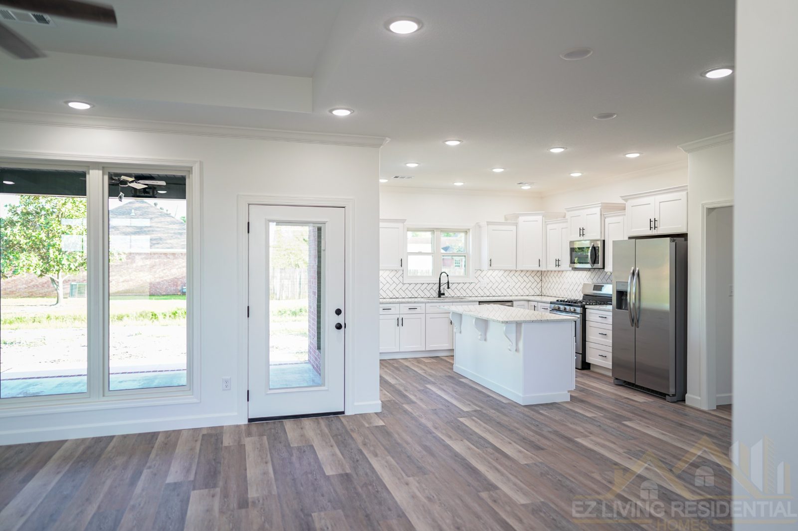 Open living and kitchen area